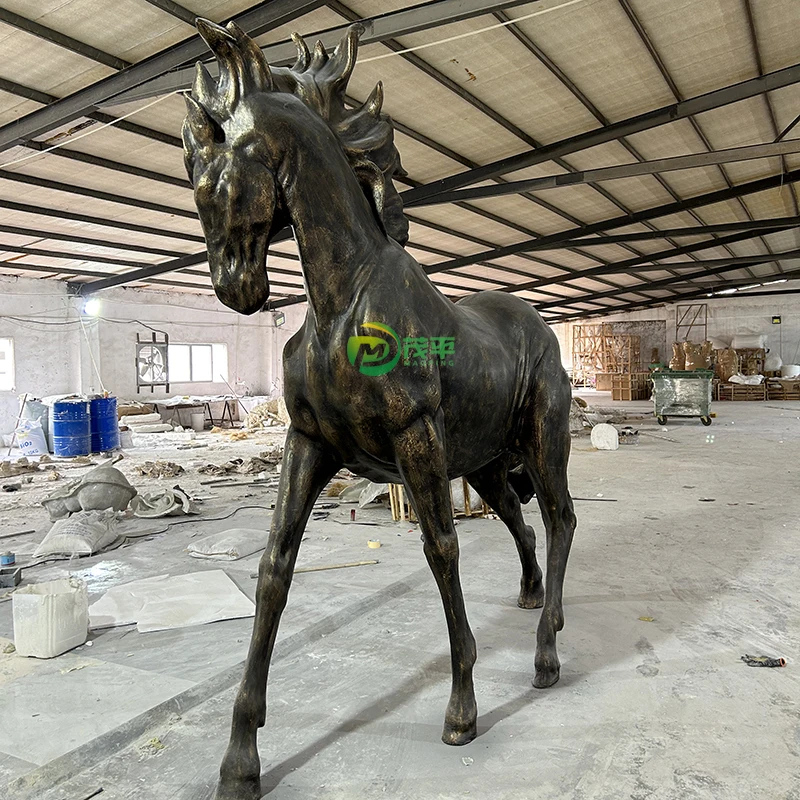 Custom Home Garden Art Life Size Statue Metal Large Copper Brass Bronze Jumping Arabian Horse Sculpture
