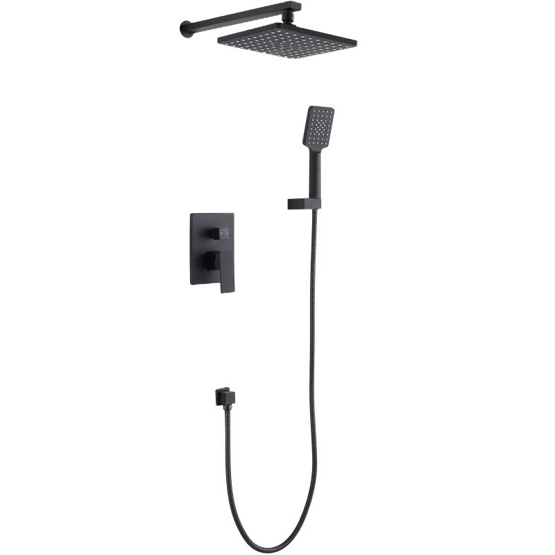 Ares Idealex Black Floor Standing Floor Mount Waterfall Bathtub Faucet Bathroom Faucets Set with Hand Shower