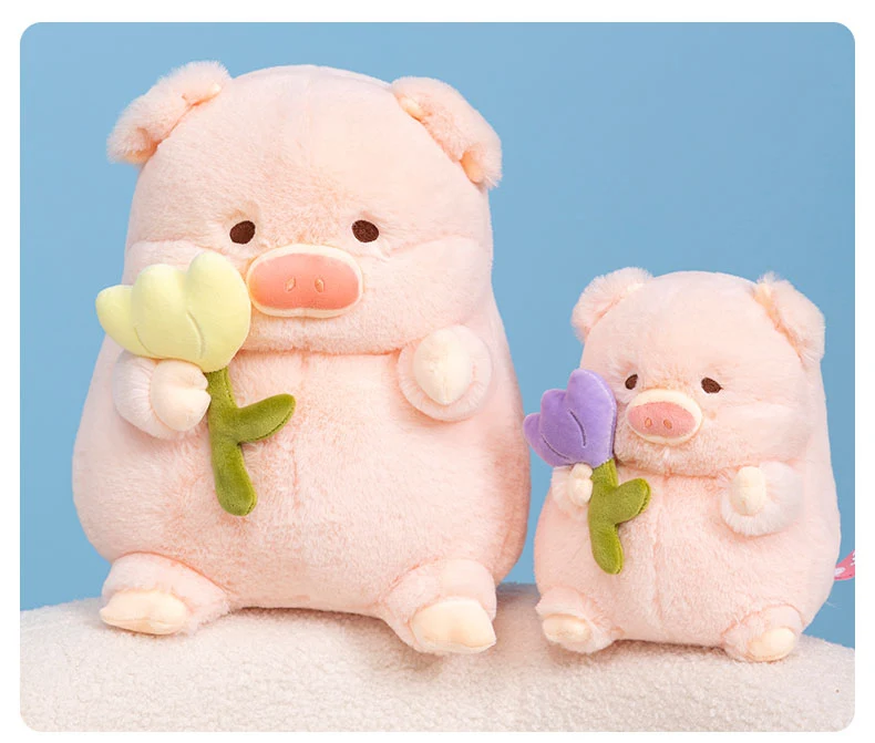 Pink Tulip  Pig High Quality Plush Toys Throw Pillow  Cushion For Girls Kids  Stuffed Pig Pillow