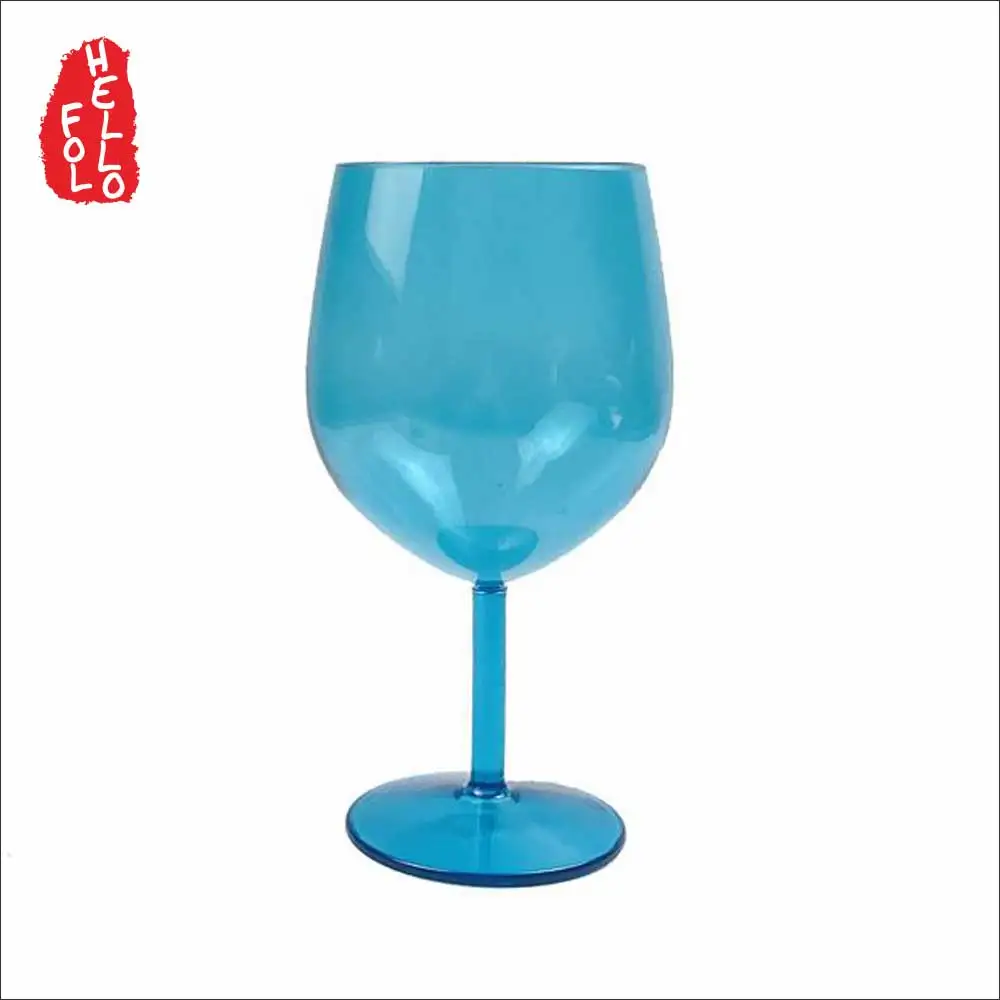 Solid color plastic 1500ml large capacity blue wine goblet glass