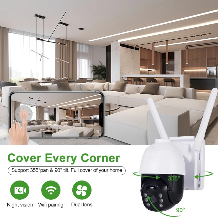 Outdoor Waterproof IP66 Solar Battery Powered IP Wireless Night Vision CCTV 4G Solar Camera