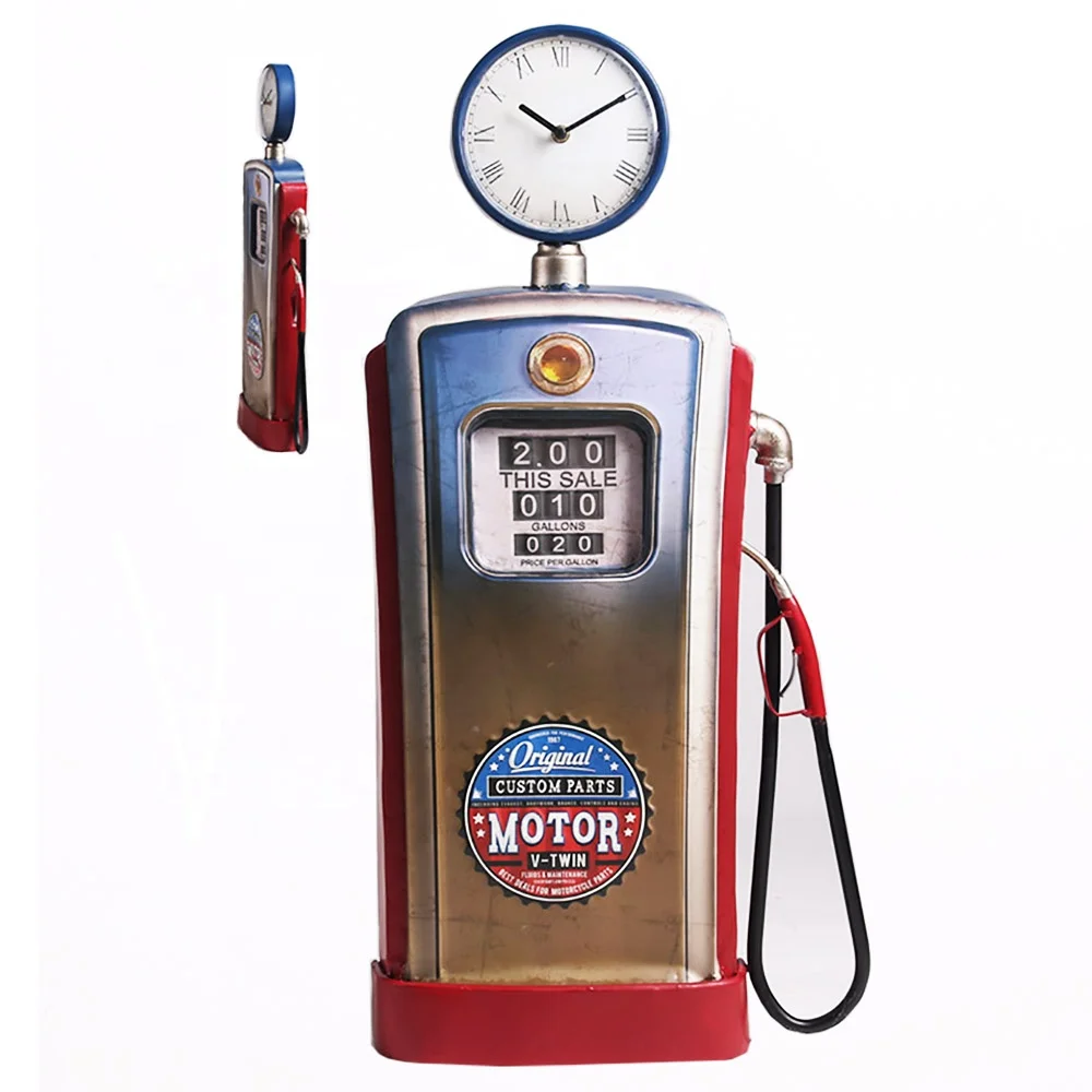 Оптовая Продажа с фабрики, Регулируемый логотип, современный дизайн, диспенсер для топлива, металлические настольные часы, домашний декор