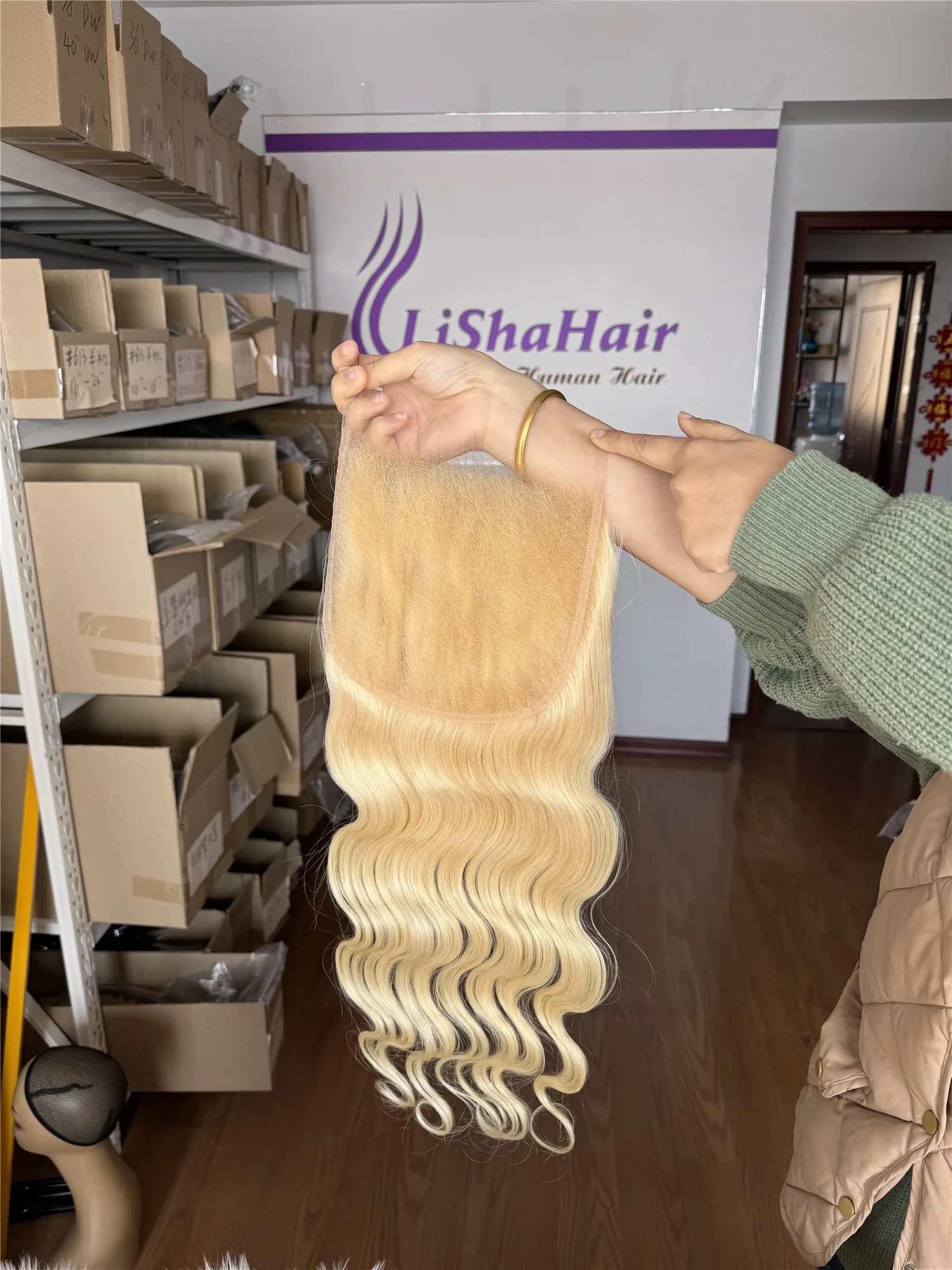 blonde hair closures 613 hd lace closure 6x6' base size virgin remy human hair style