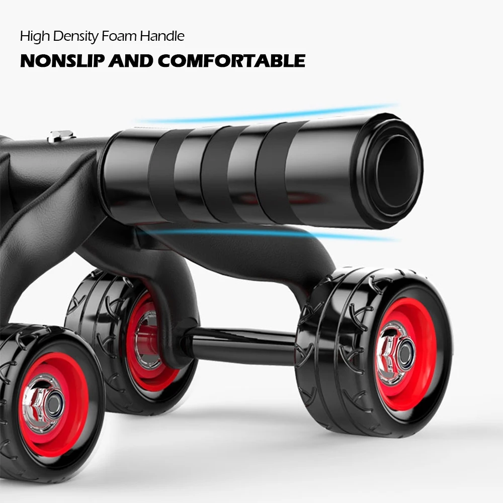 Abdominal Muscle Exercise 4 Wheel Ab Wheel Roller With Knee Pad