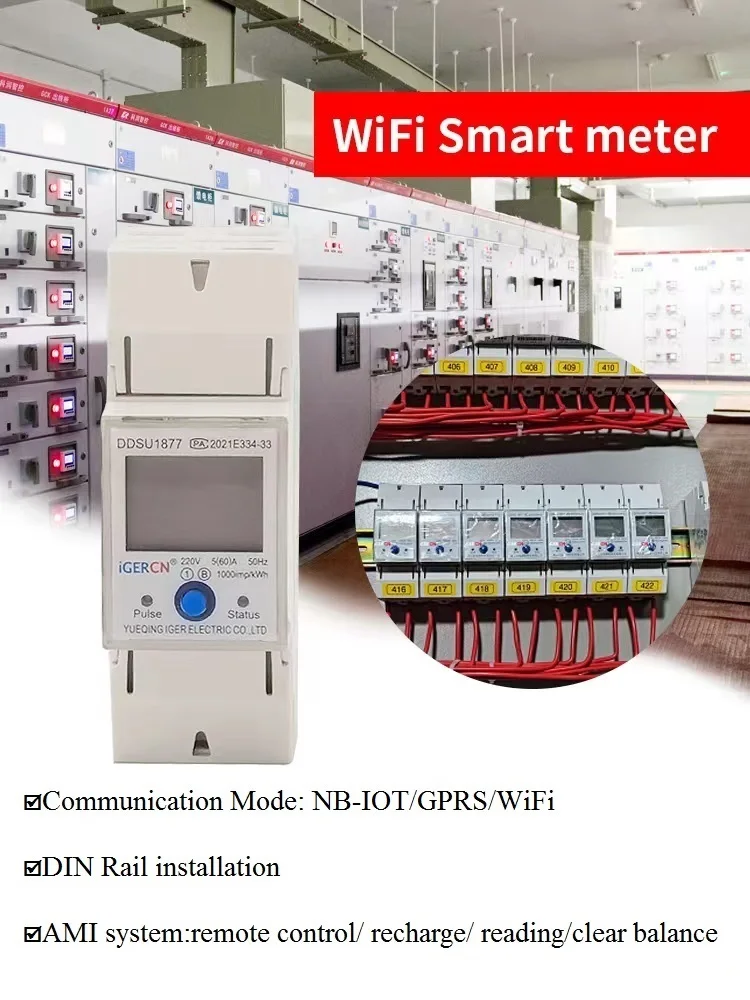 IGERCN DDSY1877 WiFi Smart Energy Meter Single Phase KWH Meter/Watt Meter/Smart Wifi