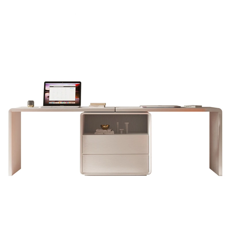 Multi-purpose Modern Double Computer Desk Storage Racks Cabinet Wooden Desk Top Study Table Home Office Furniture with chair