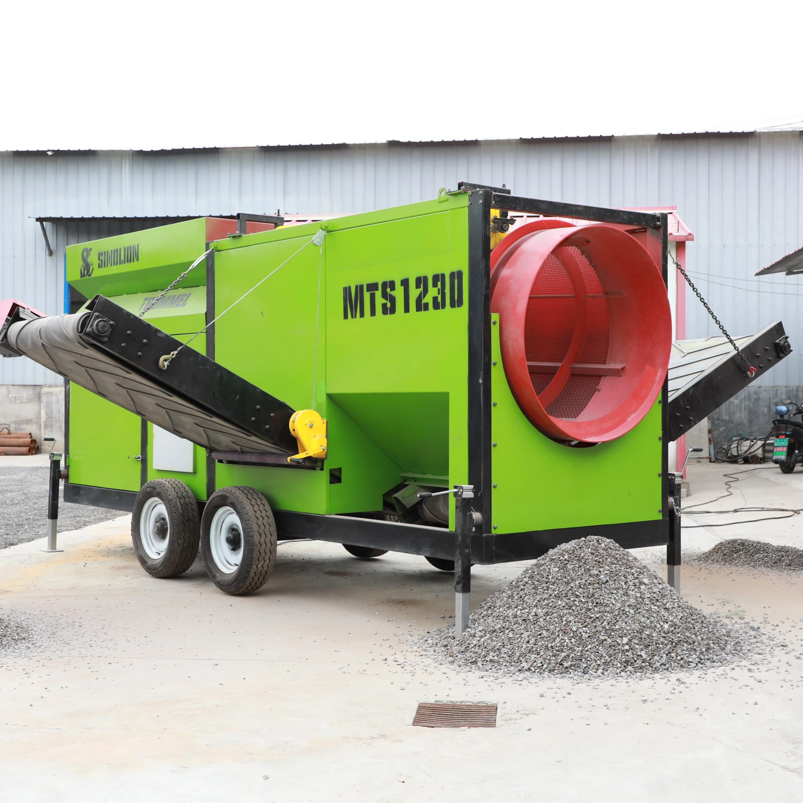 Mobile trommel sifter rotary drum composter stone sieve sand trommel screens diesel