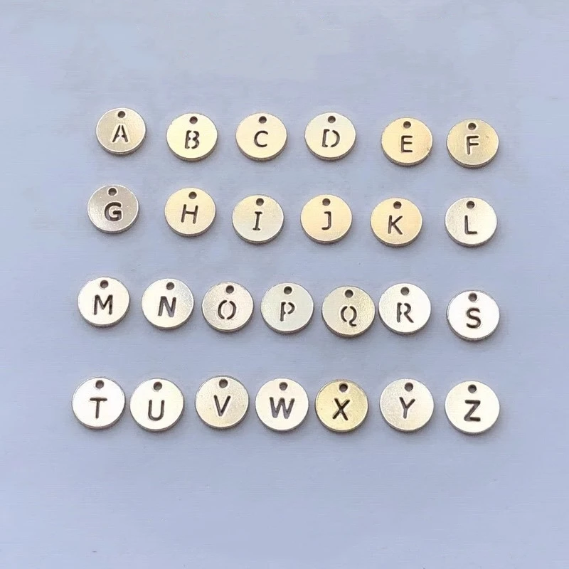 GP Round Disc initial letter charms 6mm Engraved Charms 14K Gold Filled letter charm permanent jewelry chains supplier