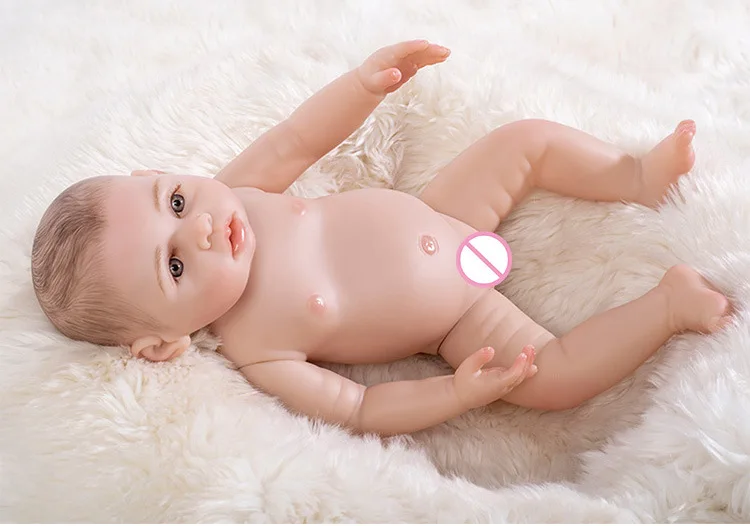 Lovely toy realistic 21 inch full body silicone reborn baby paly doll 44cm lifelike newborn babies
