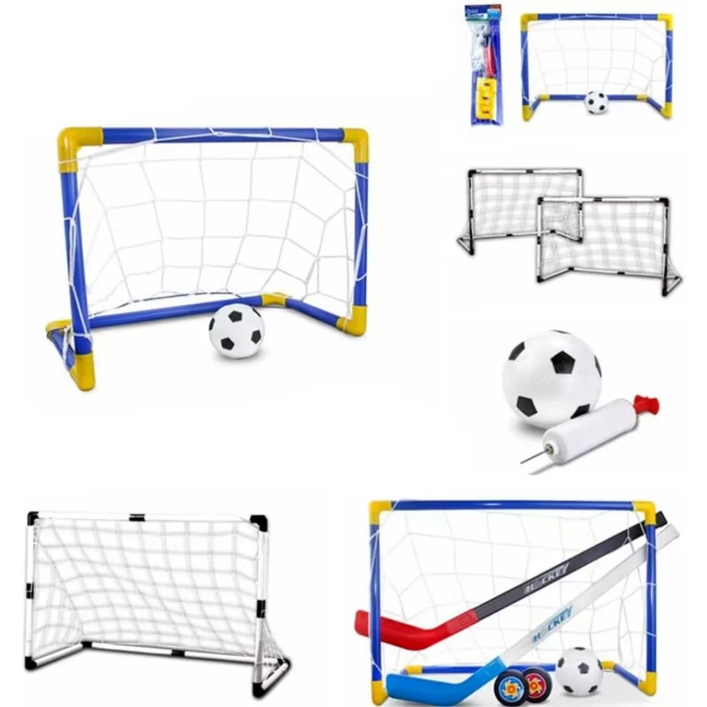 1 Set Mini Football Goal Soccer Ball and Net with Pump Foldable Soccer Goals