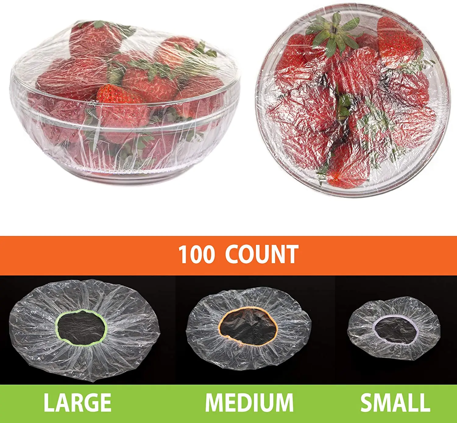 
100PCS Reusable Elastic Wrap Bowl Covers Food Storage Alternative To Foil For Family 
