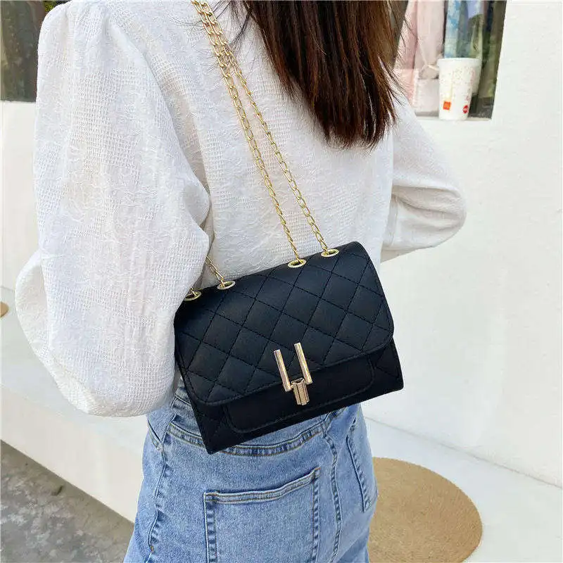 2024 Spring New Design Lady Small Leather Crossbody Bag Korean Fashionable Diamond Lattice Women Shoulder Bag