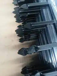 6ft China Wholesale New Design  high quality modern design zinc galvanized spear Top black steel fence fencing panel
