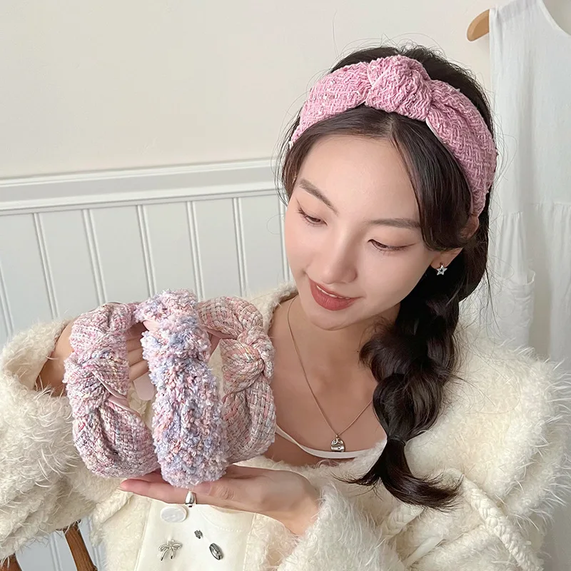 Fashion hairband retro versatile women hair accessories spring pink knotted headband