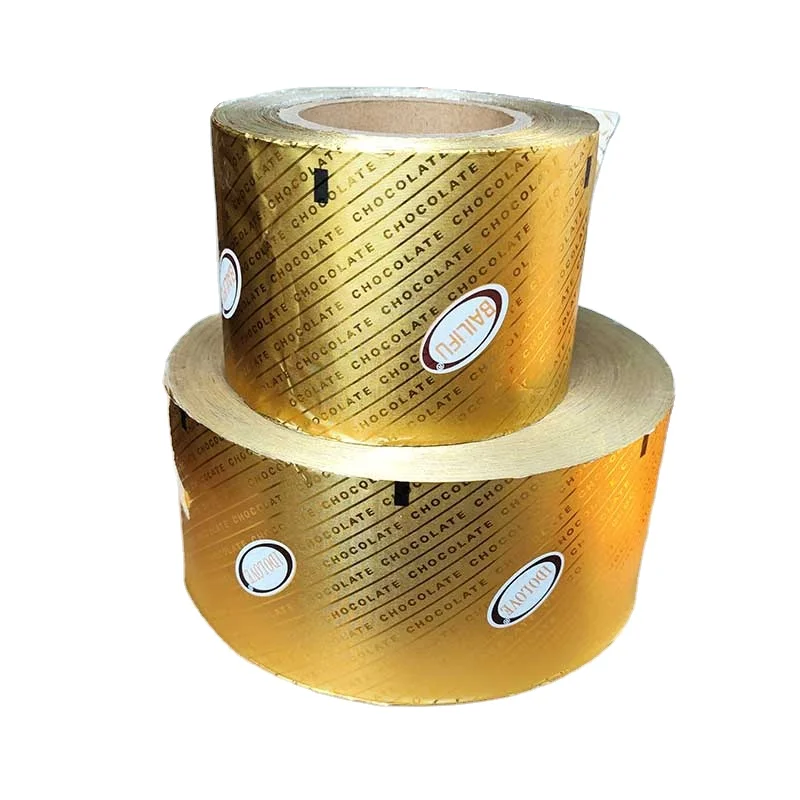 Backed Chocolate Wrapping Paper Food Sheet Soft Printed Chocolate Candy Wrapper Golden Foil Sheets with Paper Aluminum Foil