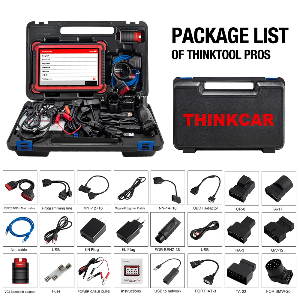 THINKCAR THINKTOOL Pros автомобильный диагностический инструмент 10 полноценных систем сканер кодов ADAS OBD2 28 функций сброса