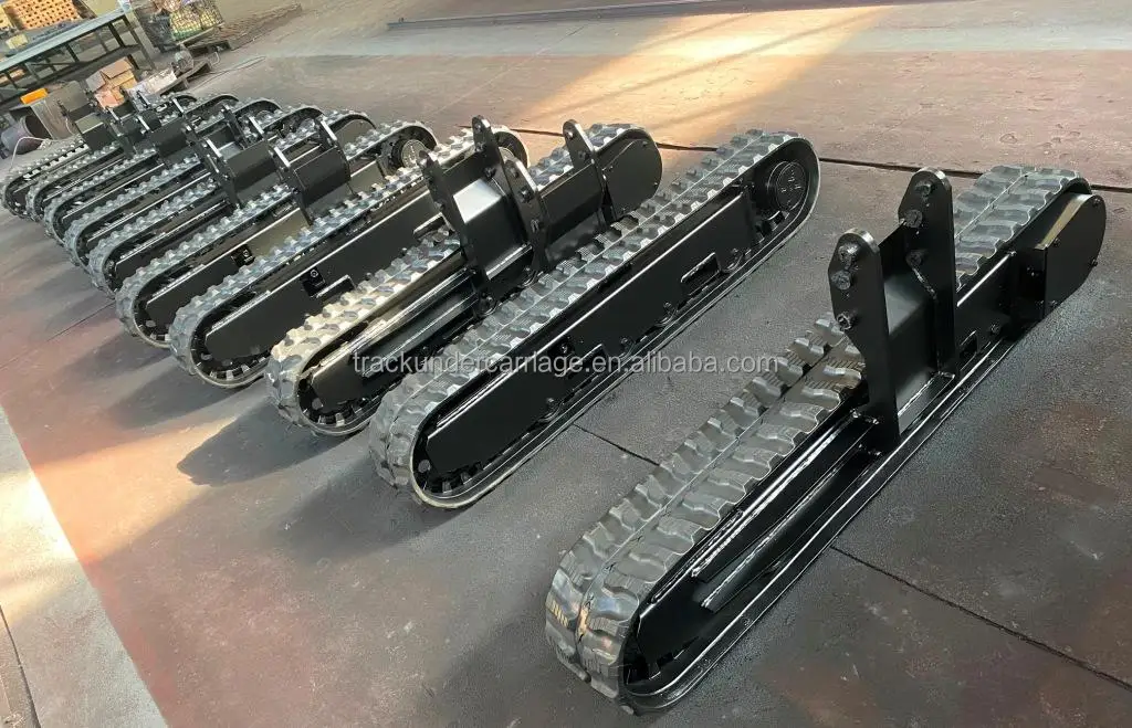 New Factory Spider Lift Parts Steel Crawler Tracked Undercarriage Non-Marking Rubber Track Functional Crane Lift Robot Vehicle