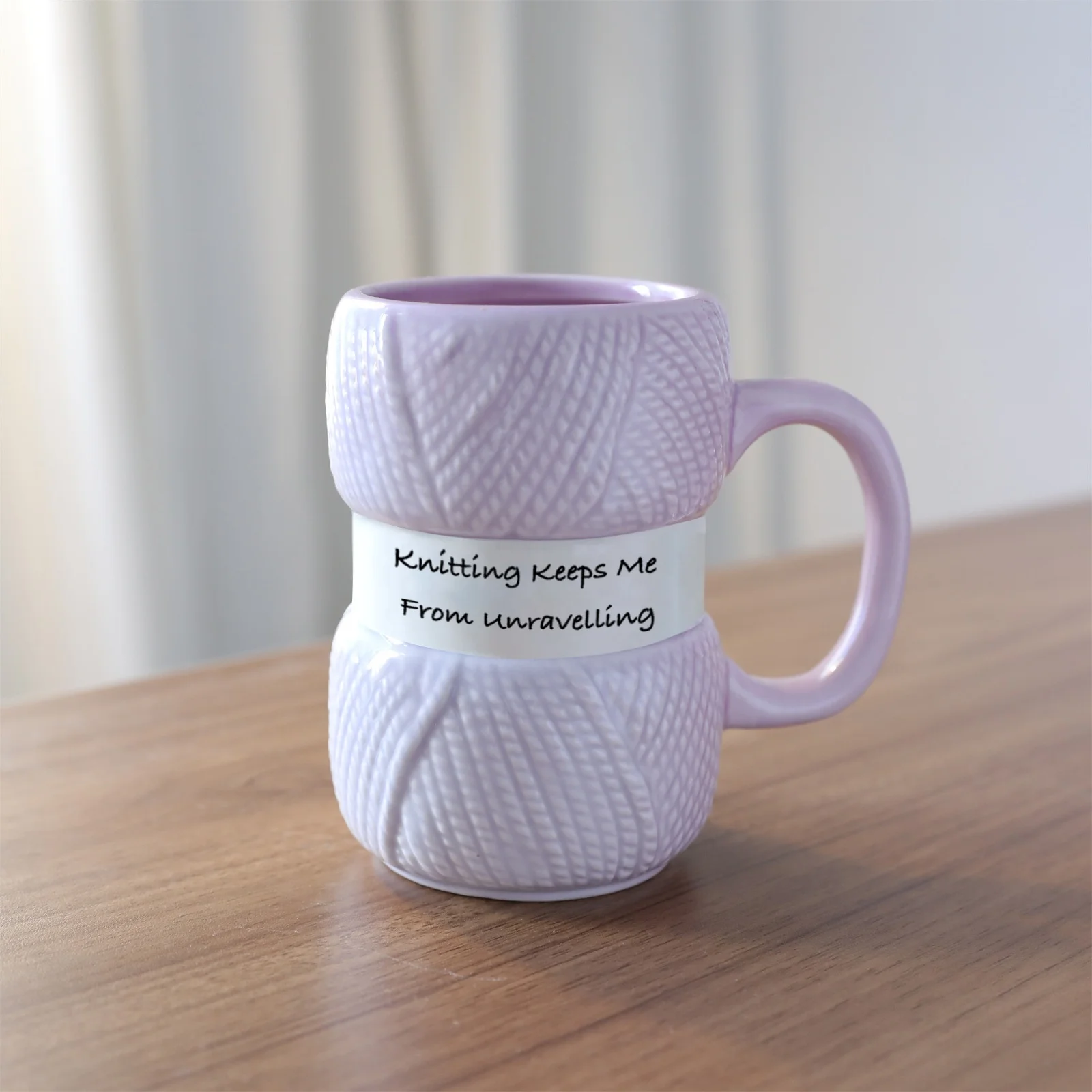 Novelty Knitting Gift Mug Crochet Coffee Cup Wool Ceramic Mug