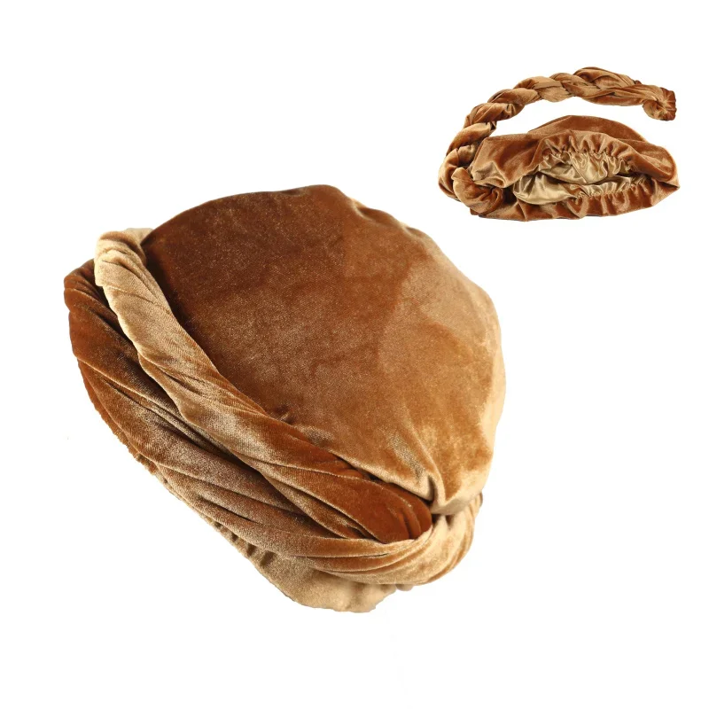 Turban Durag For Men HeadWrap Muslim Hijab Turban Men Velvet Turban Satin Lined HeadScarf Chemo Hat