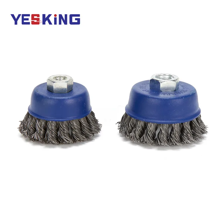
Industrial polishing brush twisted knot stainless steel cup shaped polishing brush stainless steel abrasive wire brushes set 