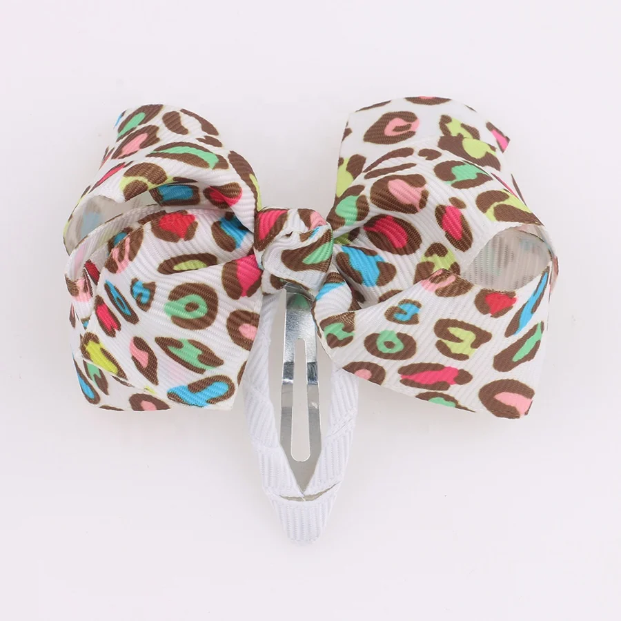Ziming New Kids Leopard Fabric Big Bow And Rabbit Ears Hair Clip Bobby Cute Princess Wing Hairpin Multiple Colors Stock