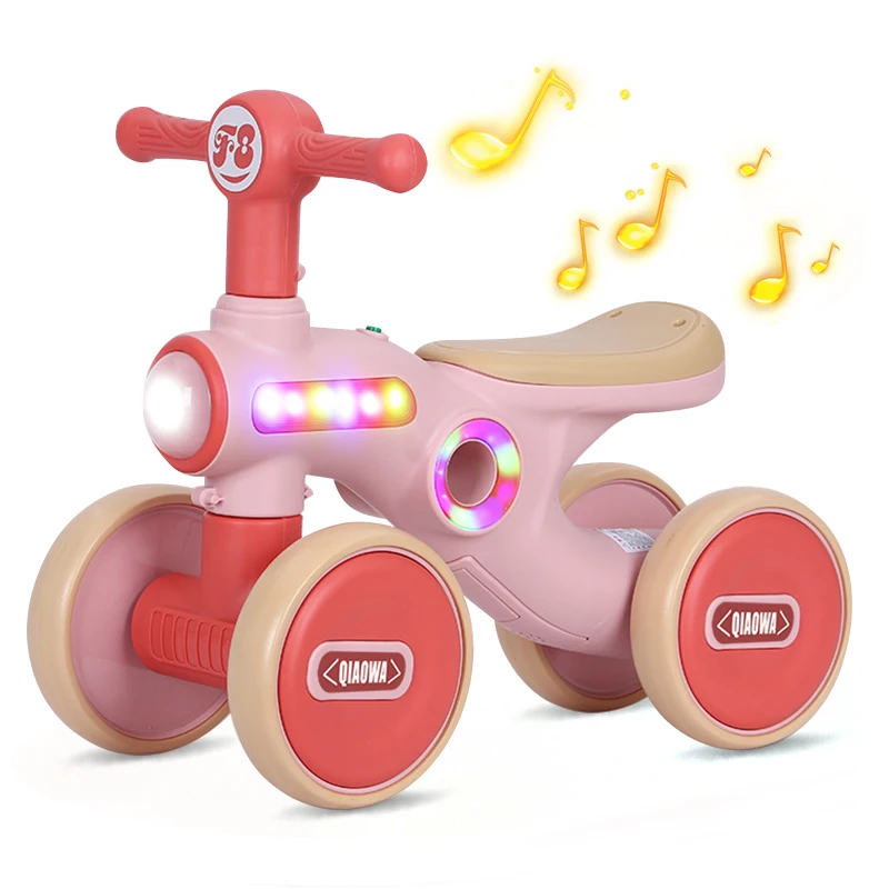 Wholesale 4 Wheel Kids Pedal Balance Bikes Electric Baby Sliding Ride On Car Toys Children Balance Bikes With Light And Music