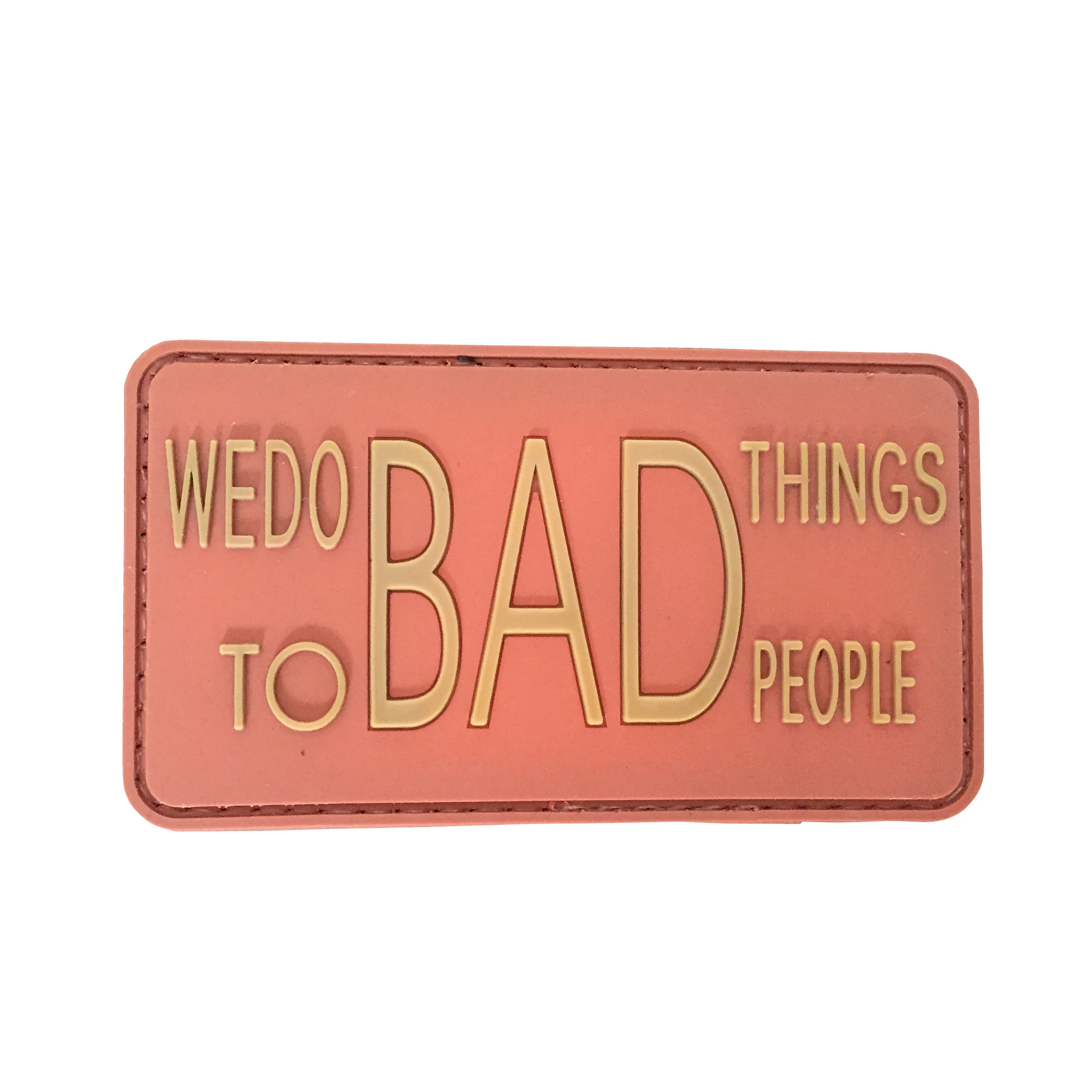 Military Tactical Rubber Patch Custom Fashion China Cartoon 3D Logo Soft PVC Airsoft Patches Private Design with Hook & Loop