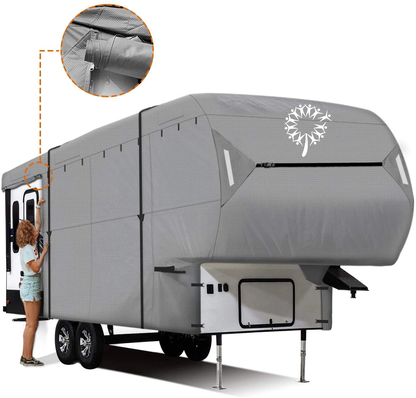 300D оксфордская ткань ветрозащитная крышка 5th Wheel RV Motor-home открытый защитный чехол для
