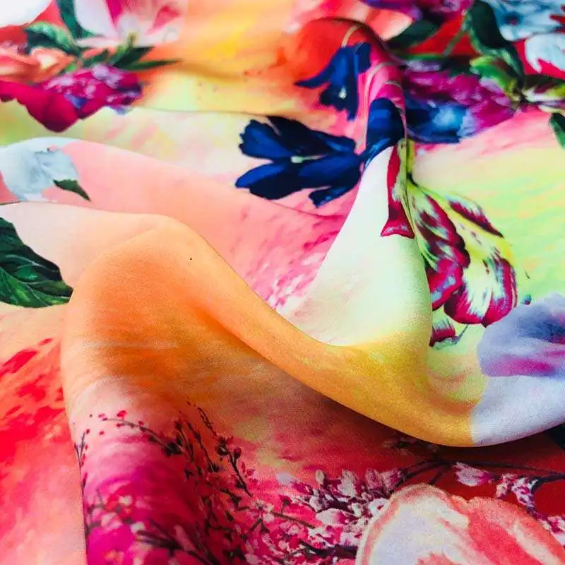 Textile 2022 New Design Digital Printed 100D polyester Satin Fabric