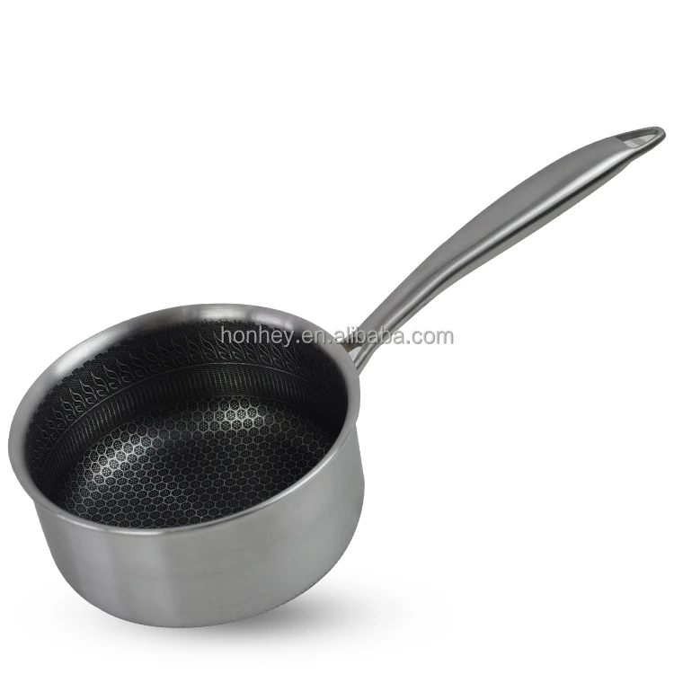 Customized SS 316 Stainless Steel 3 layers Tri-ply Non-stick Honeycomb induction bottom sauce pot pan