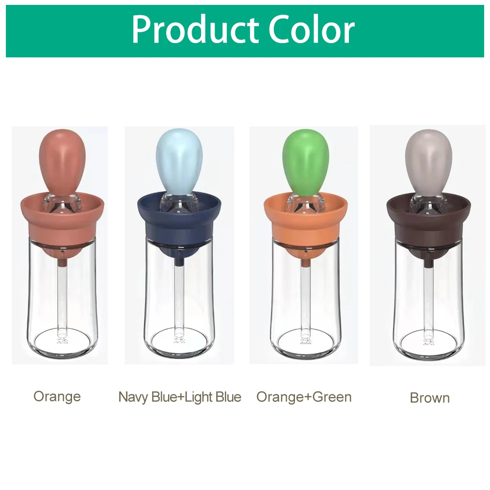 2 In 1 Glass Olive Oil Dispenser Bottle with Silicone Brush For Kitchen