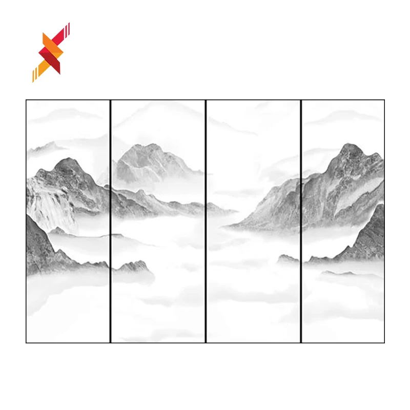 Landscape painting chinese mountain design wall sinters slab artificial stone