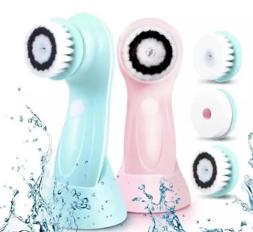 
Rotation Sonic Face Cleansing Brush 3 Heads Deep Pore Cleaner Waterproof Facial Massage USB Rechargeable Facial Wash Brush 