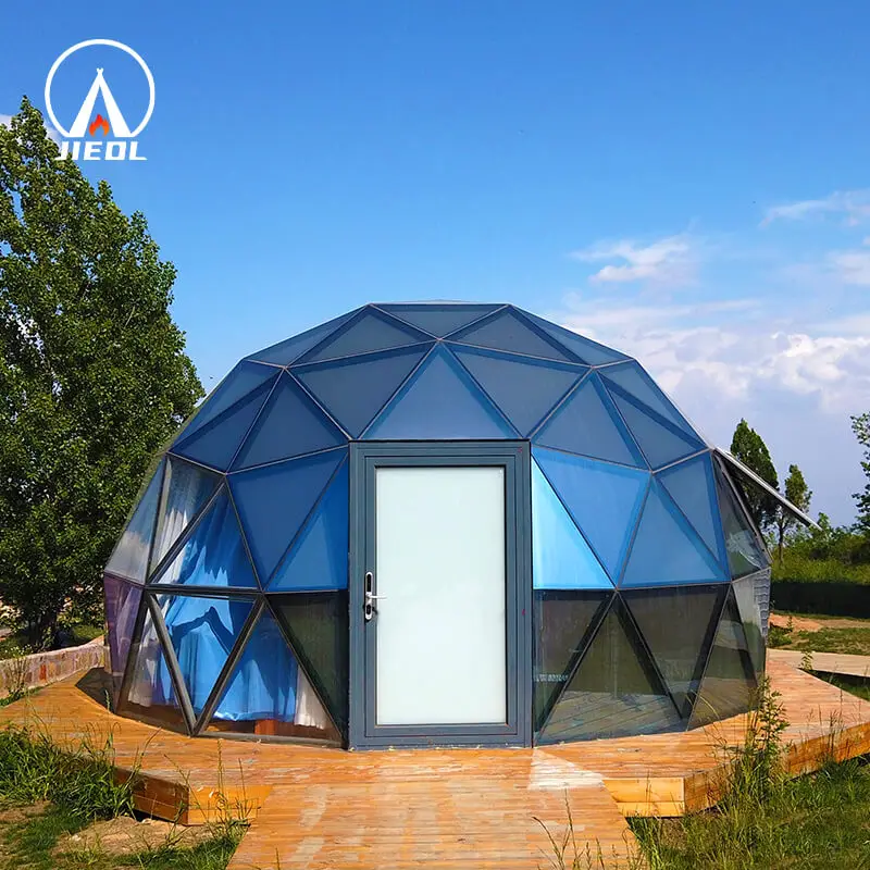 Geodesic Glass Dome Tent For Event And Luxury Hotel And Home With Double Open Glass Door And Window