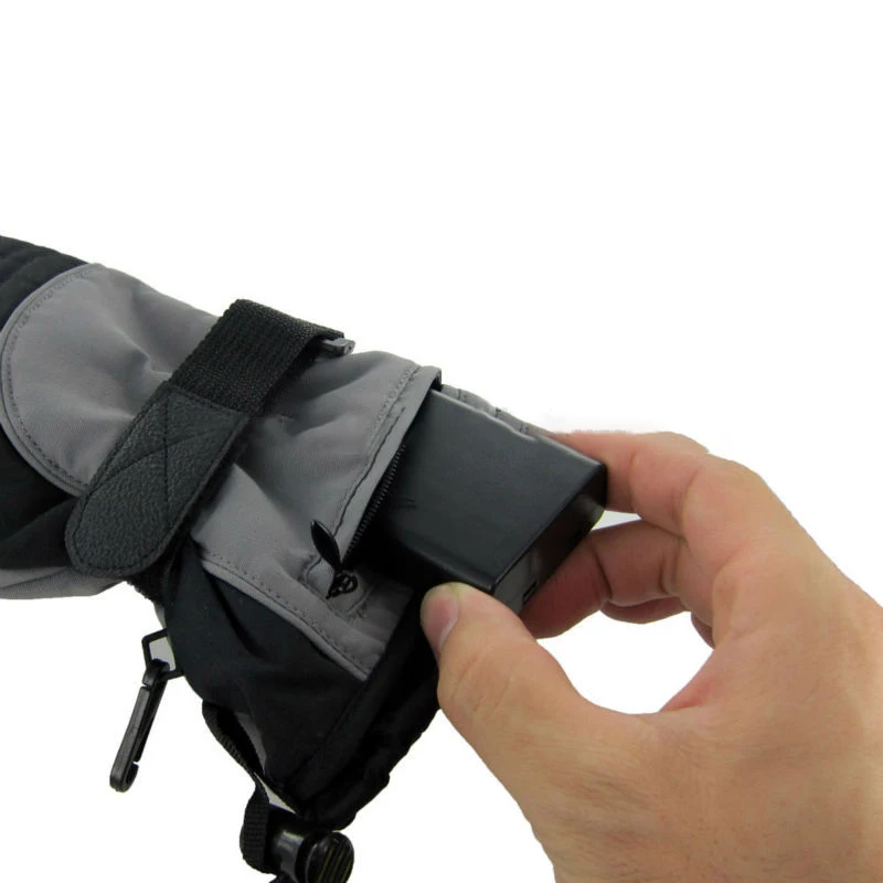 Wholesale Outdoor Fashion Durable Waterproof Thick Electric 3.7V AA Battery Skiing Heated Gloves with Battery Storage Box
