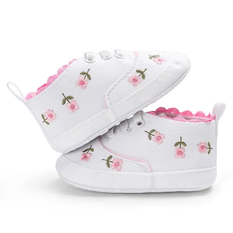 Amazon sells cute flower cotton fabric infant boys and girls 0-18 months baby toddler shoes