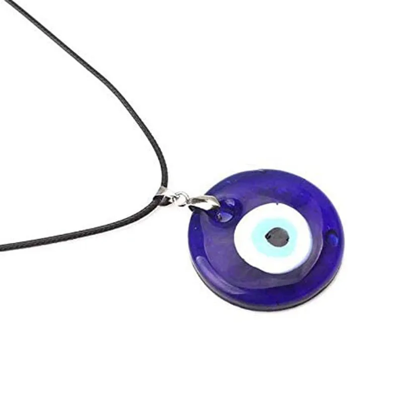 Wholesale Cheap Evil Eye Pendant Necklace Glass Leather Rope Chain Turkish Protect Lucky Necklace for Women Men