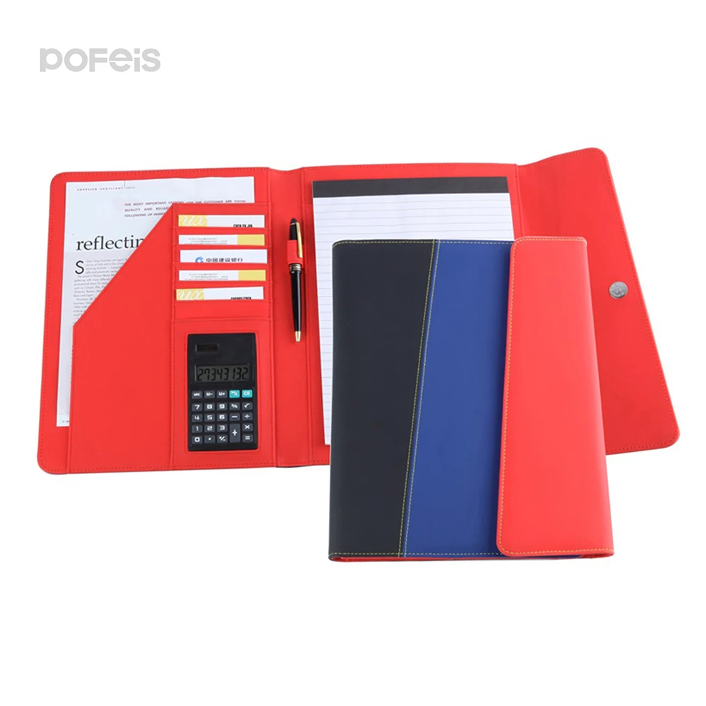 Custom A4 pu Leather Conference Office Business Presentation Folder Gift Portfolio Document File Folder