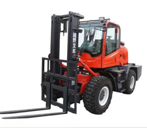 gasoline type forklift diesel type  4X4 3ton 3.5ton 4ton 4.5ton  three masts rough terrain forklift price