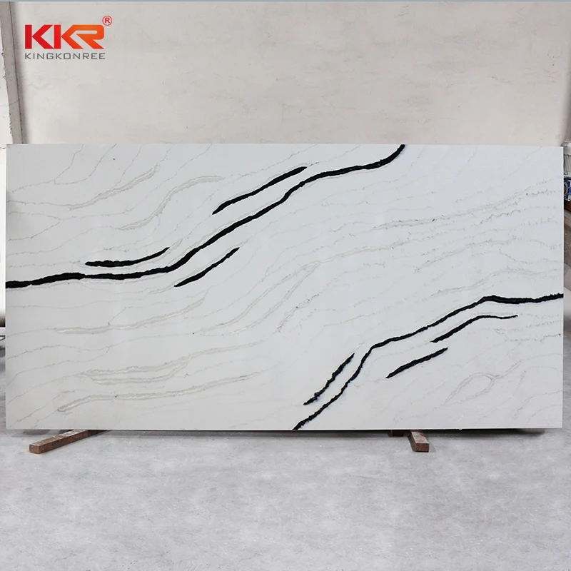 Good  quartz slabs white artificial quartz stone plate decorative wall panel artificial stone floor tiles
