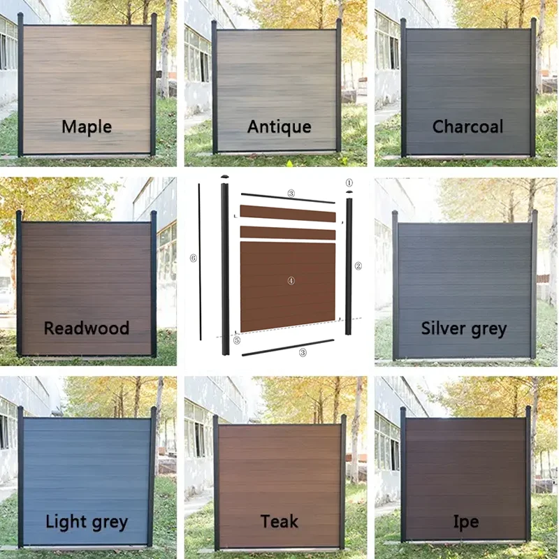 Composite Fence Post WPC Garden Fence Easy Installation and Removal Wood with Aluminum Nature Pressure Treated Wood Type