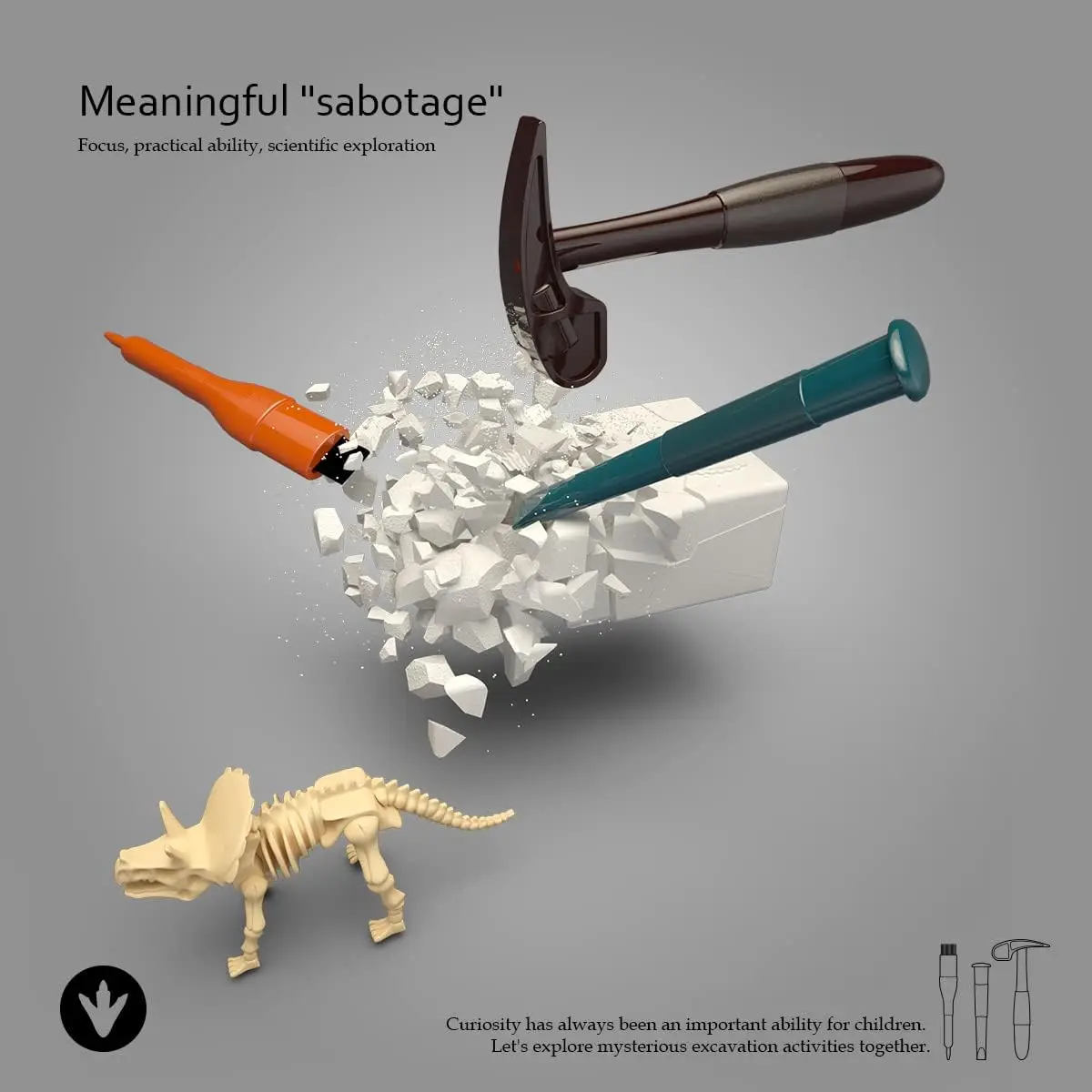 STEM Activity Science Excavation Dinosaur Digging Fossil Model Toys Educational Realistic Dig Up Dinosaur Skeleton Set