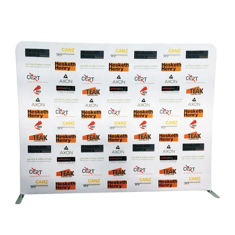Custom 8X8 Media Exhibition Event Pipe And Drape Easy Install Tension Fabric Trade Show Backdrop Stand