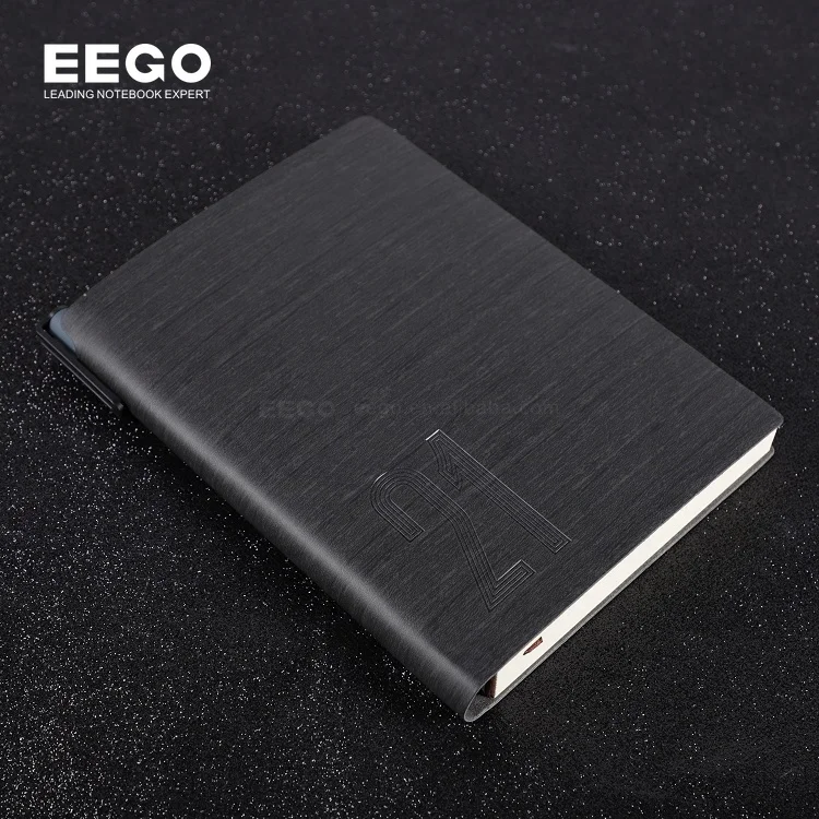 Calendar Planner Book Promotion Vegan Black Leather Notebook Softcover Notebook Printed Leather Diary