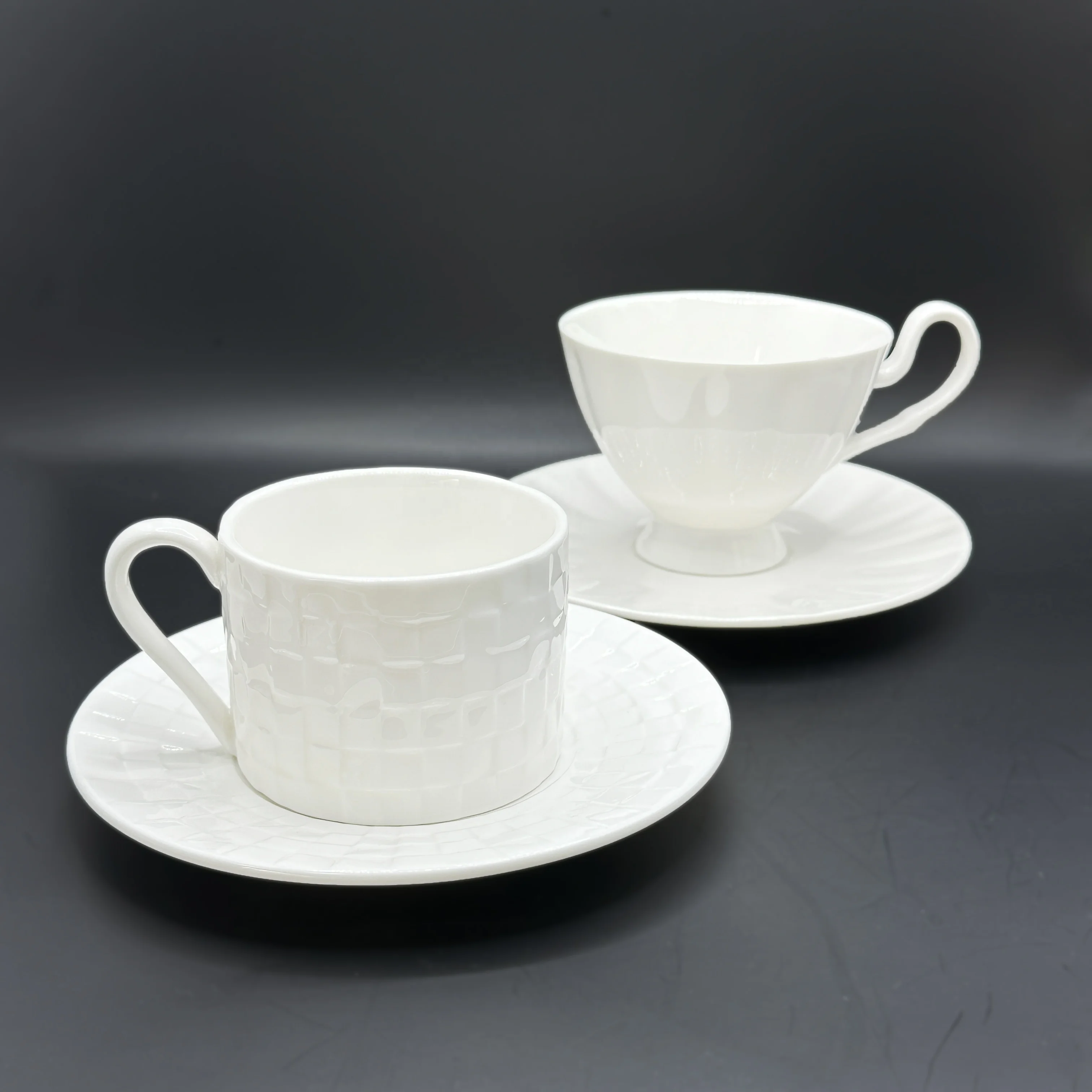 Porcelain espresso cup set design Arabic 6Pcs 90Ml espresso Ceramic Reusable Coffee Cups with Saucers Set