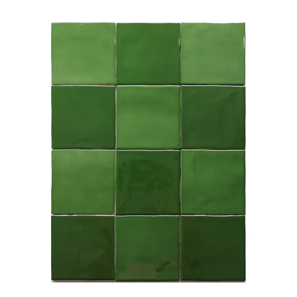 Modern Classic Dark Green Ceramic Bathroom Wall Tiles for Villa Interiors and Floors Heat Insulation Antibacterial