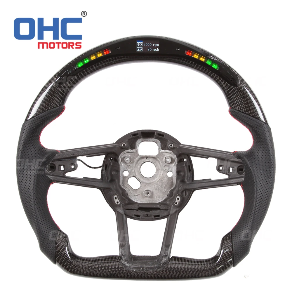 LED Smart Carbon Fiber Steering Wheel Compatible with Audi R8 TT TTS