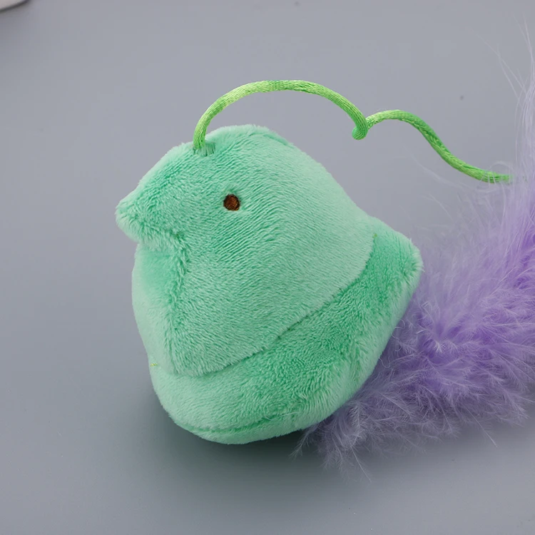 
Wholesale plush bird with feather cat stick plastic pole cat teaser 