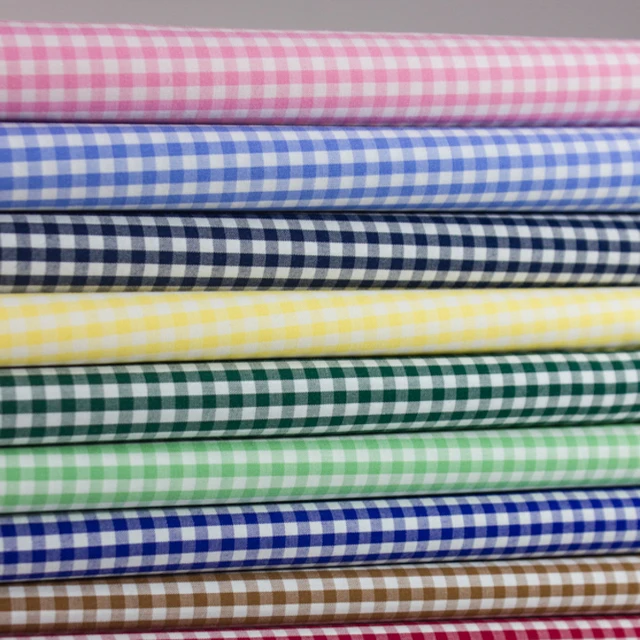 Low Moq Fast Delivery vichy red white yarn dyed 100% cotton stripe fabric for shirt garment