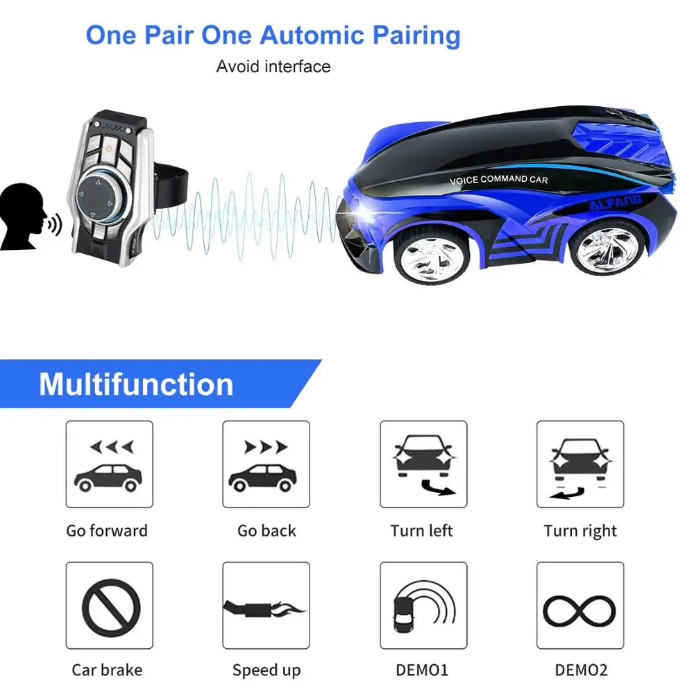 2.4G Voice Smart Command Racing Car Remote Control Electric RC Helicopter Toy for Kids USB Battery Indoor/Outdoor Use
